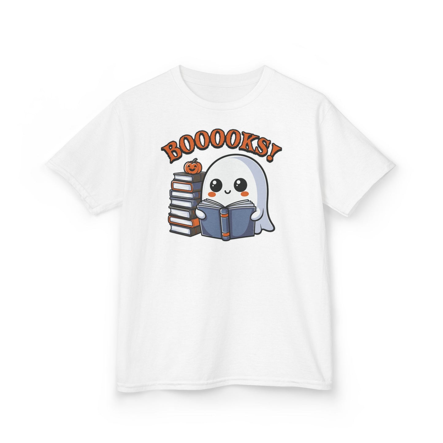Ghostly Reading Kids Tee with Booooks! Design