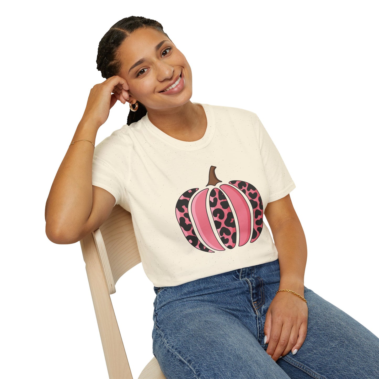 Pink Leopard Print Pumpkin T-Shirt