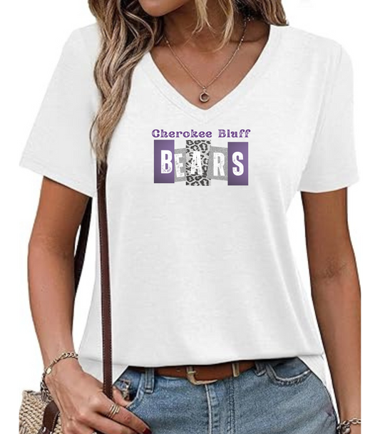 CB Bears Block Letters V-Neck T-Shirt