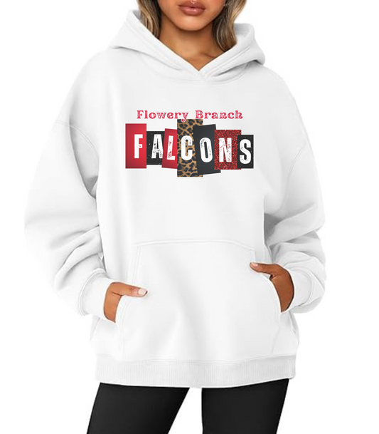 FB Falcons block letters Hoodie