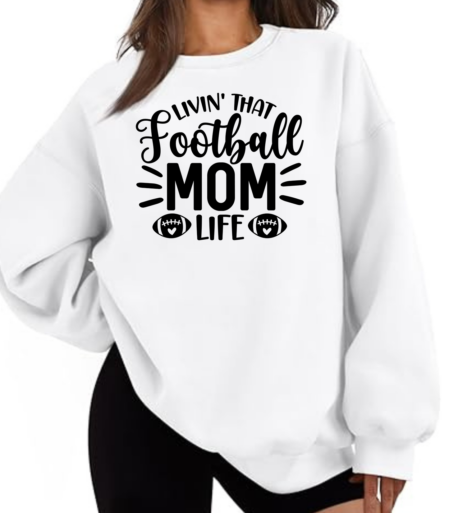 Football Mom Life Crewneck Sweatshirt