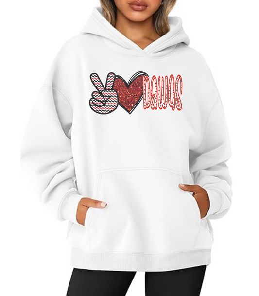 Peace, Love, Dawgs Hoodie