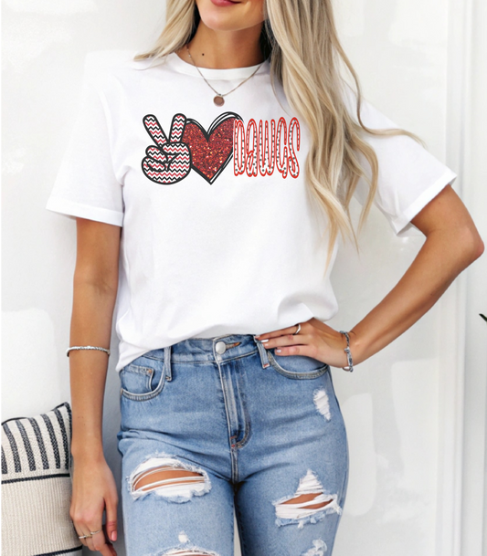 Peace, Love, Dawgs T-Shirt