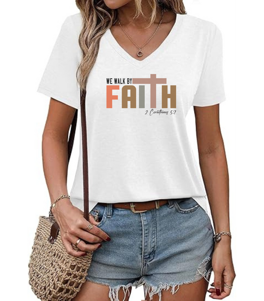 Walk by Faith V-Neck Tee