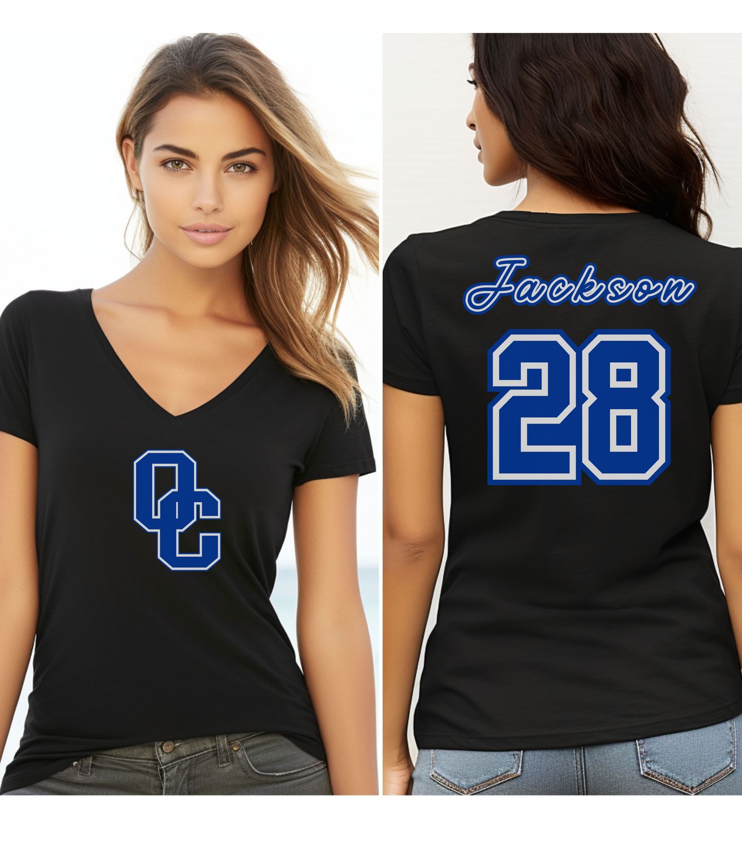 Oak Creek Personalized Name and Number V-Neck T-Shirt