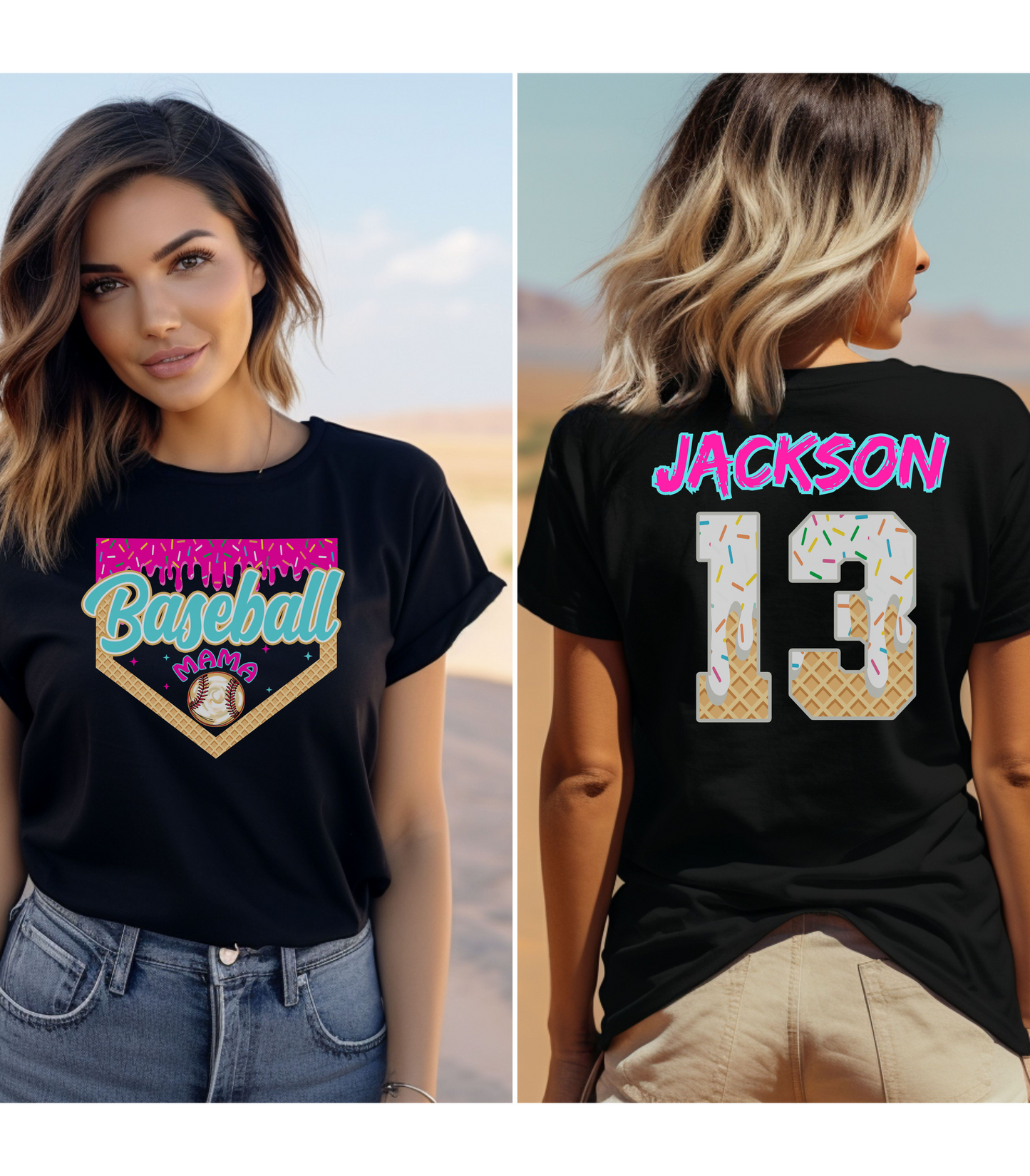 Customizable Baseball Mama T-Shirt