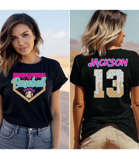 Customizable Baseball Mama T-Shirt