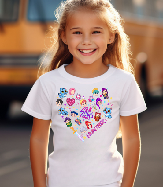 Kids Kpop Character heart Tee