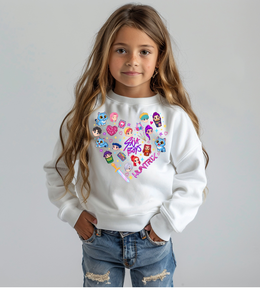 Youth Kpop Character Heart Crewneck Sweatshirt
