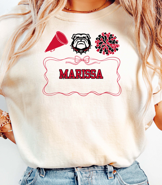 Personalized Bulldogs Cheerleading T-Shirt