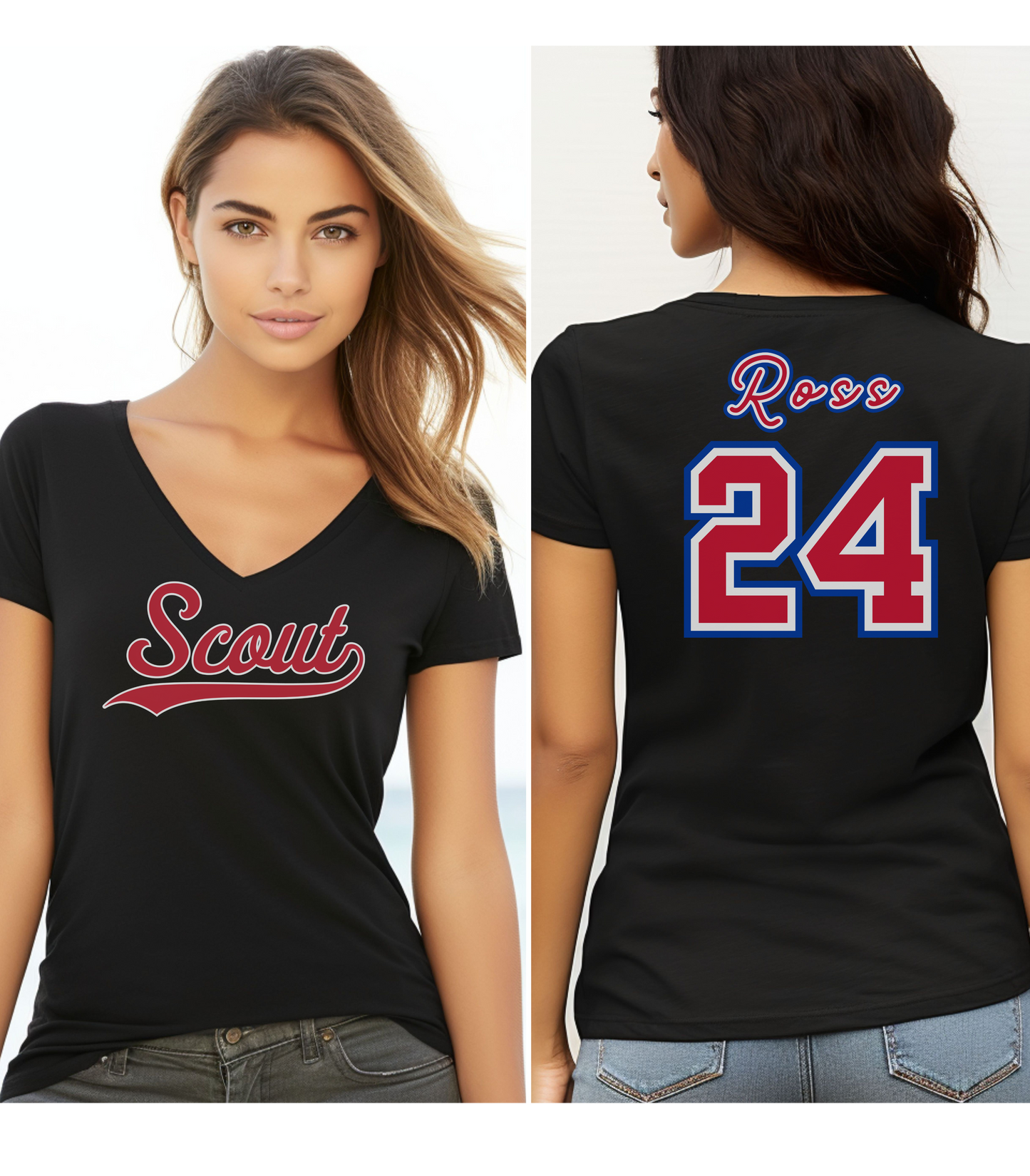 Personalized USA Scout Baseball V-Neck T-Shirt