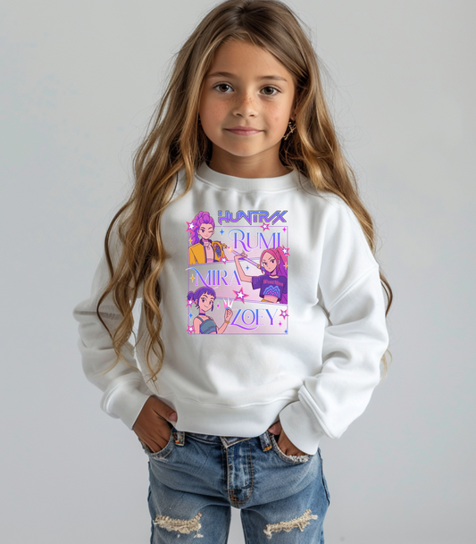 Kpop Huntrix Girls Youth Crewneck Sweatshirt