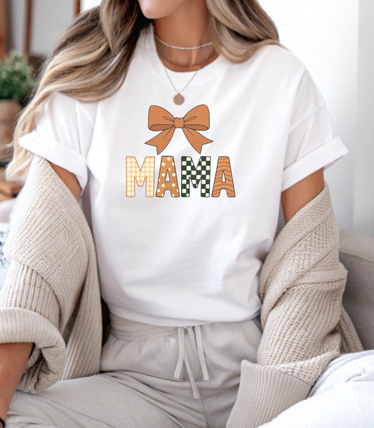 Mama Gingham Bow T-Shirt