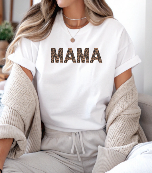 Mama Leopard Print T-Shirt