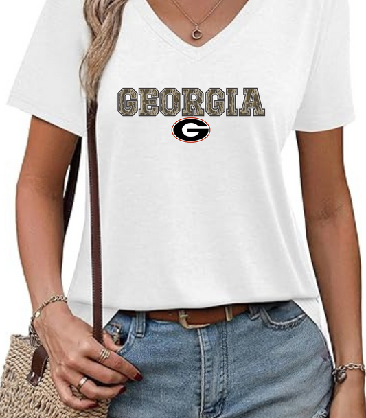 Camo Georgia G V-Neck T-Shirt