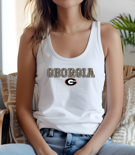 Camo Georgia G Racerback Tank