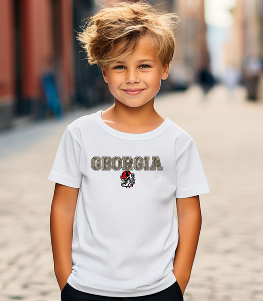 Camo Georgia Dog Youth Tee