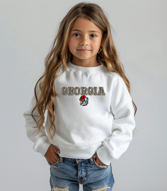 Camo Georgia Dog Youth Crewneck Sweatshirt