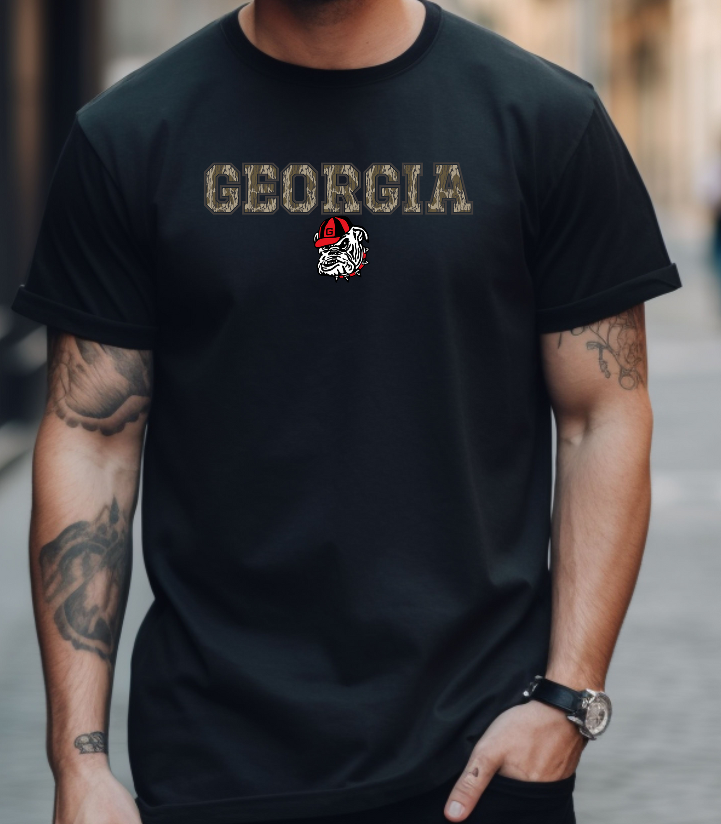 Camo Georgia Dog Unisex T-Shirt