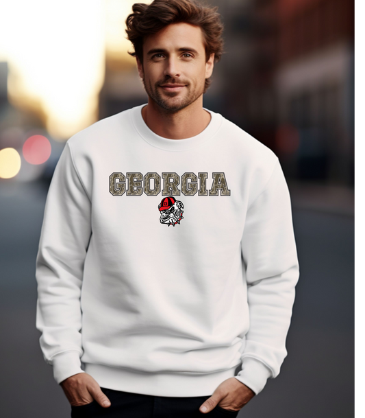 Camo Georgia Bulldog Crewneck Sweatshirt