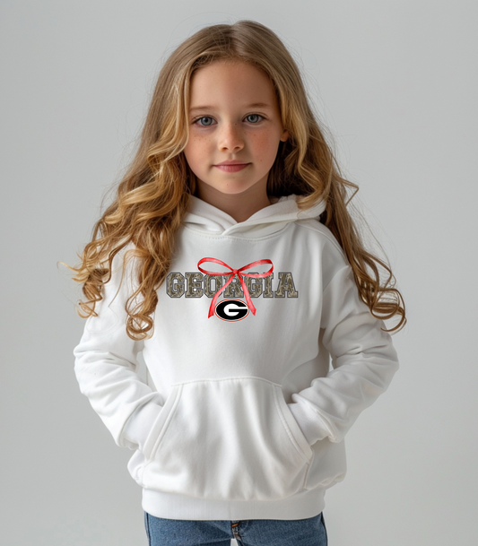 Camo Georgia Youth Hoodie with bow design