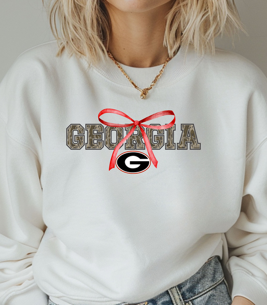 Camo Georgia Bow Crewneck Sweatshirt