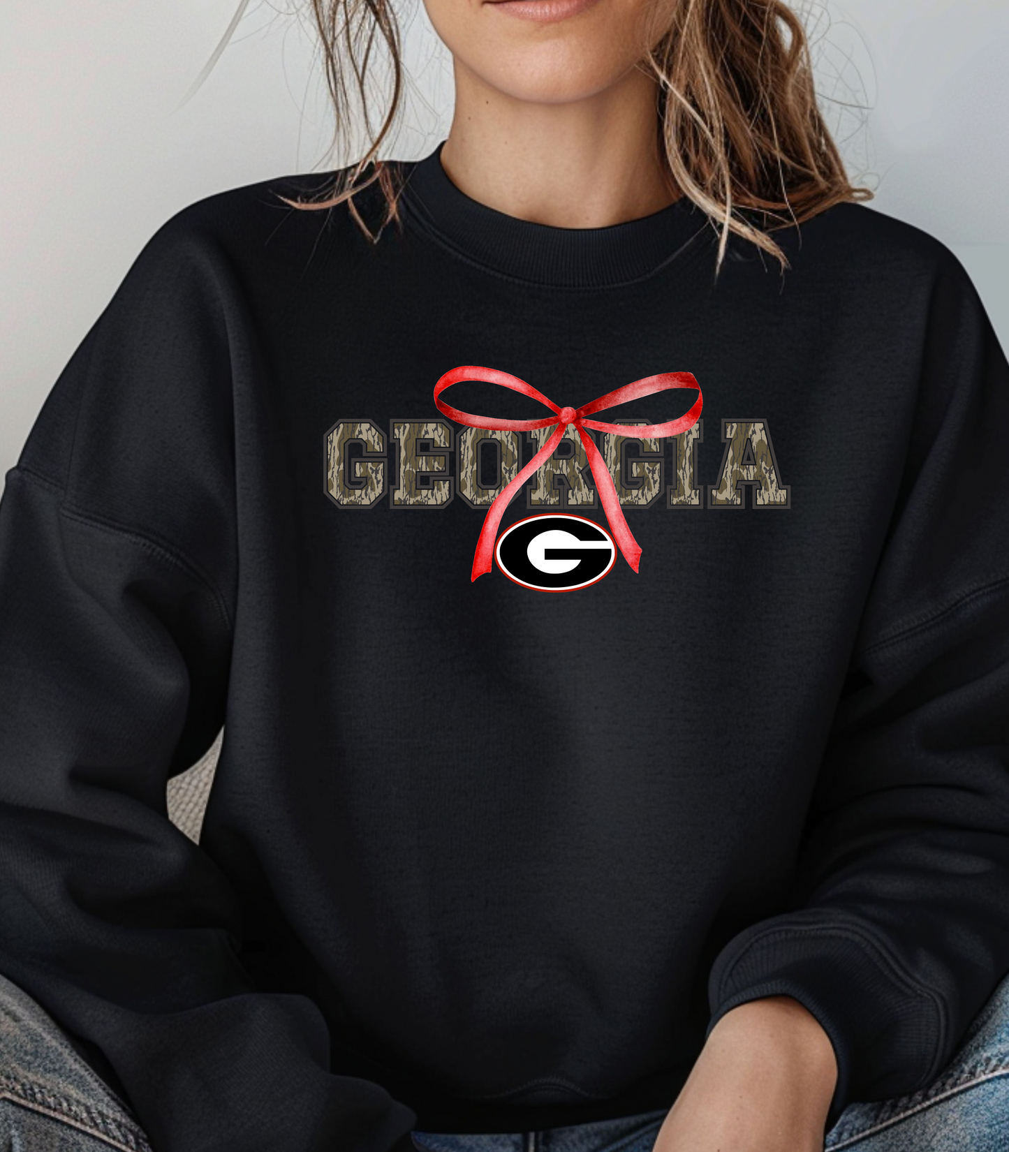 Camo Georgia Bow Crewneck Sweatshirt