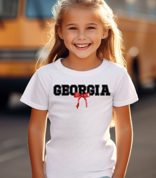 Georgia Kids Tee with bow design