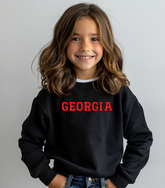 Glittery Georgia Youth Crewneck Sweatshirt