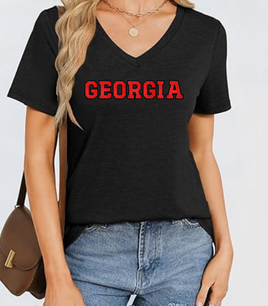 Glittery Georgia V-Neck T-Shirt