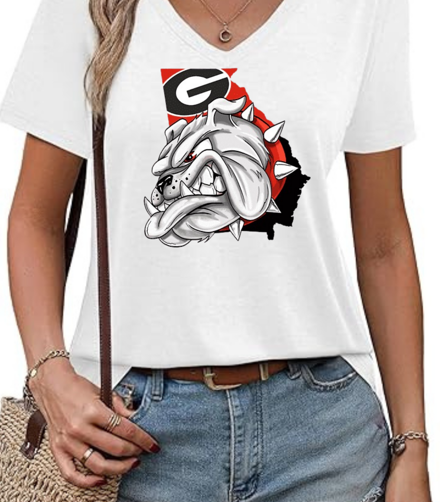 Georgia Bulldogs Ladies' V-Neck T-Shirt
