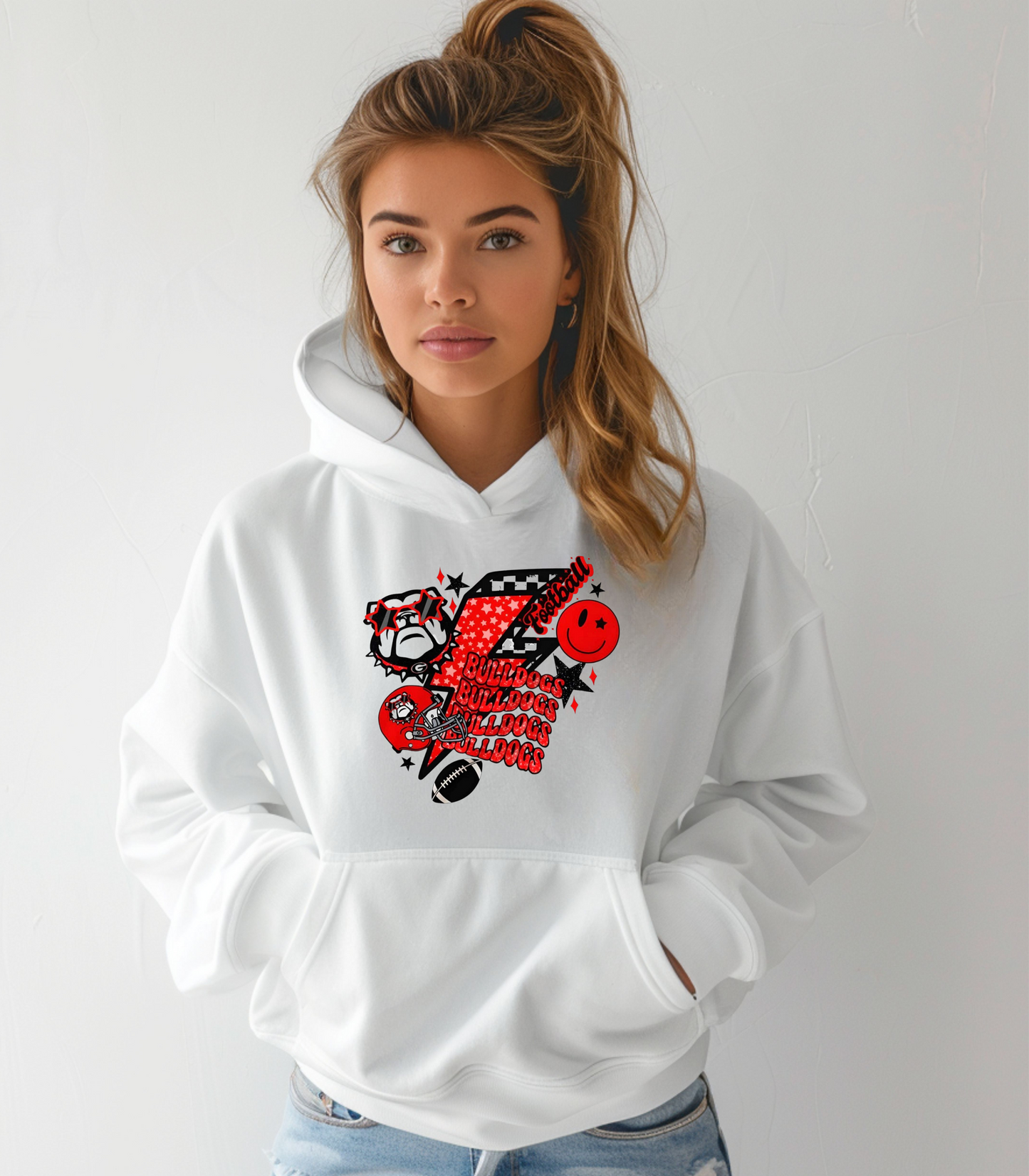 Fun Bulldog Graphic Hoodie
