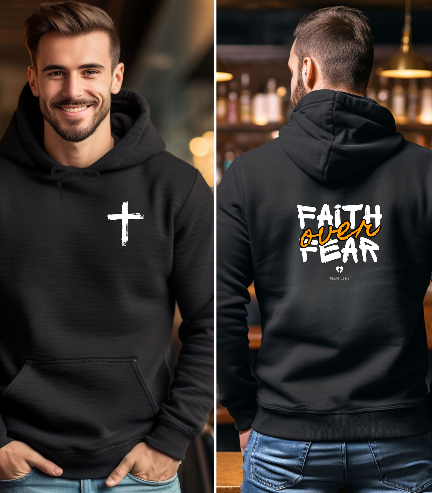 Faith Over Fear Double Sided Hoodie