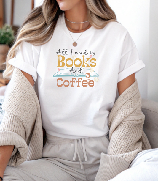 Books and Coffee Unisex Softstyle T-Shirt