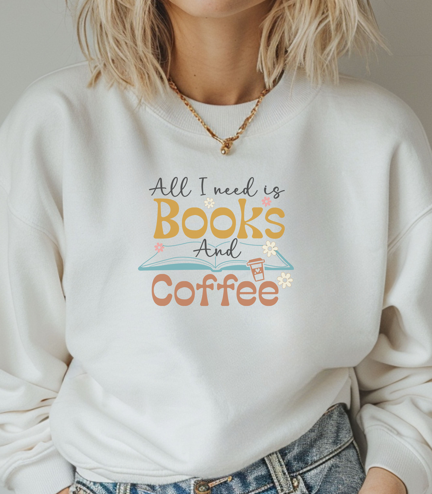 Books and Coffee Crewneck Sweatshirt