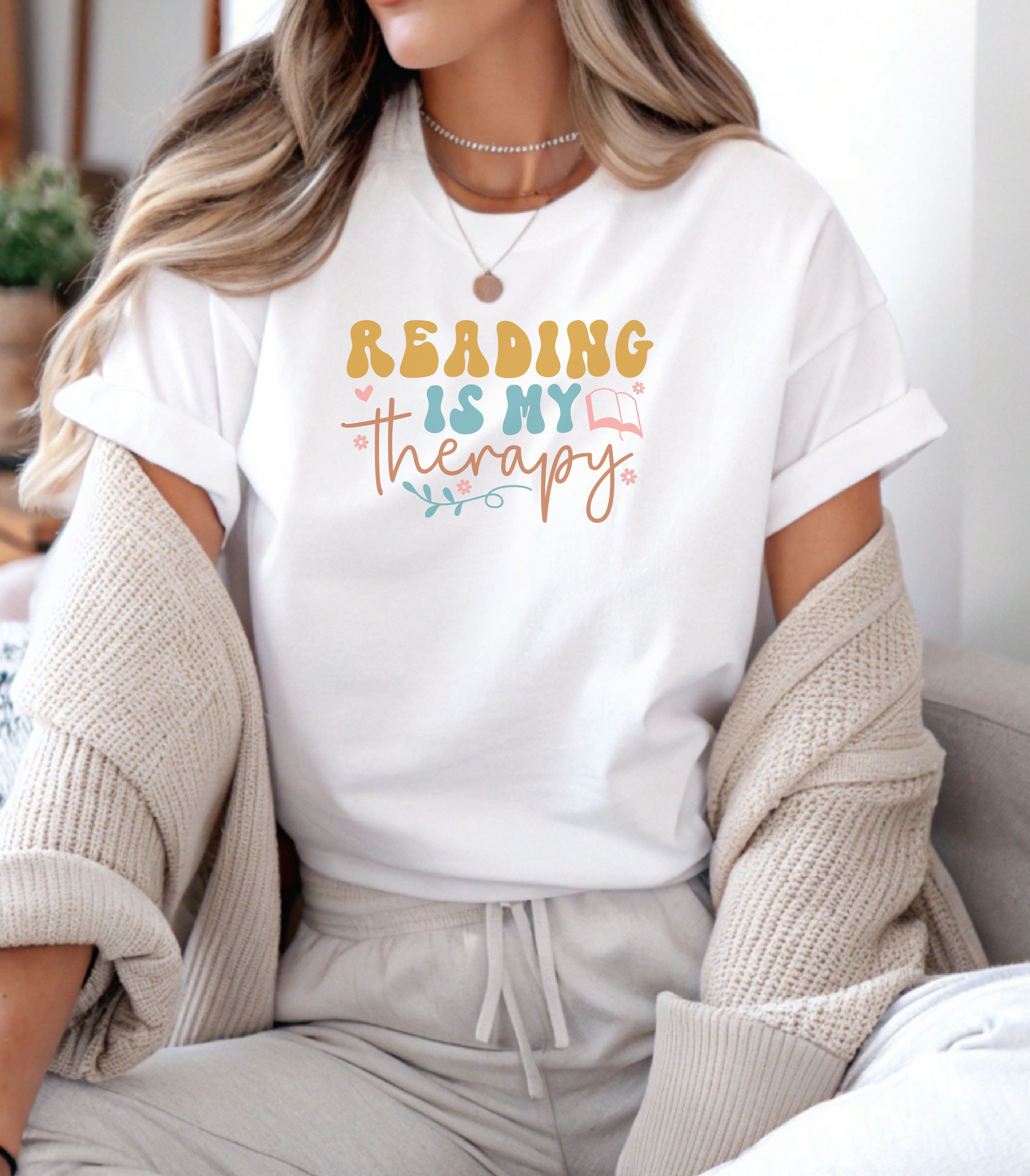 Reading is My Therapy Unisex T-Shirt