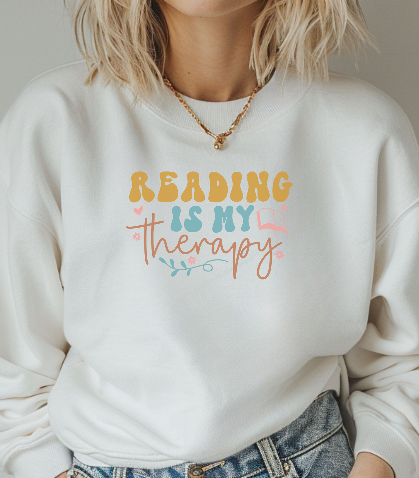 Reading Is My Therapy Crewneck Sweatshirt