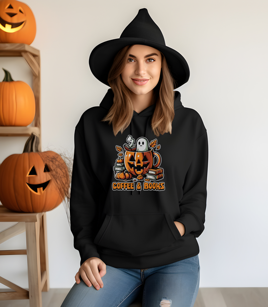 Coffee & Books Halloween Hoodie