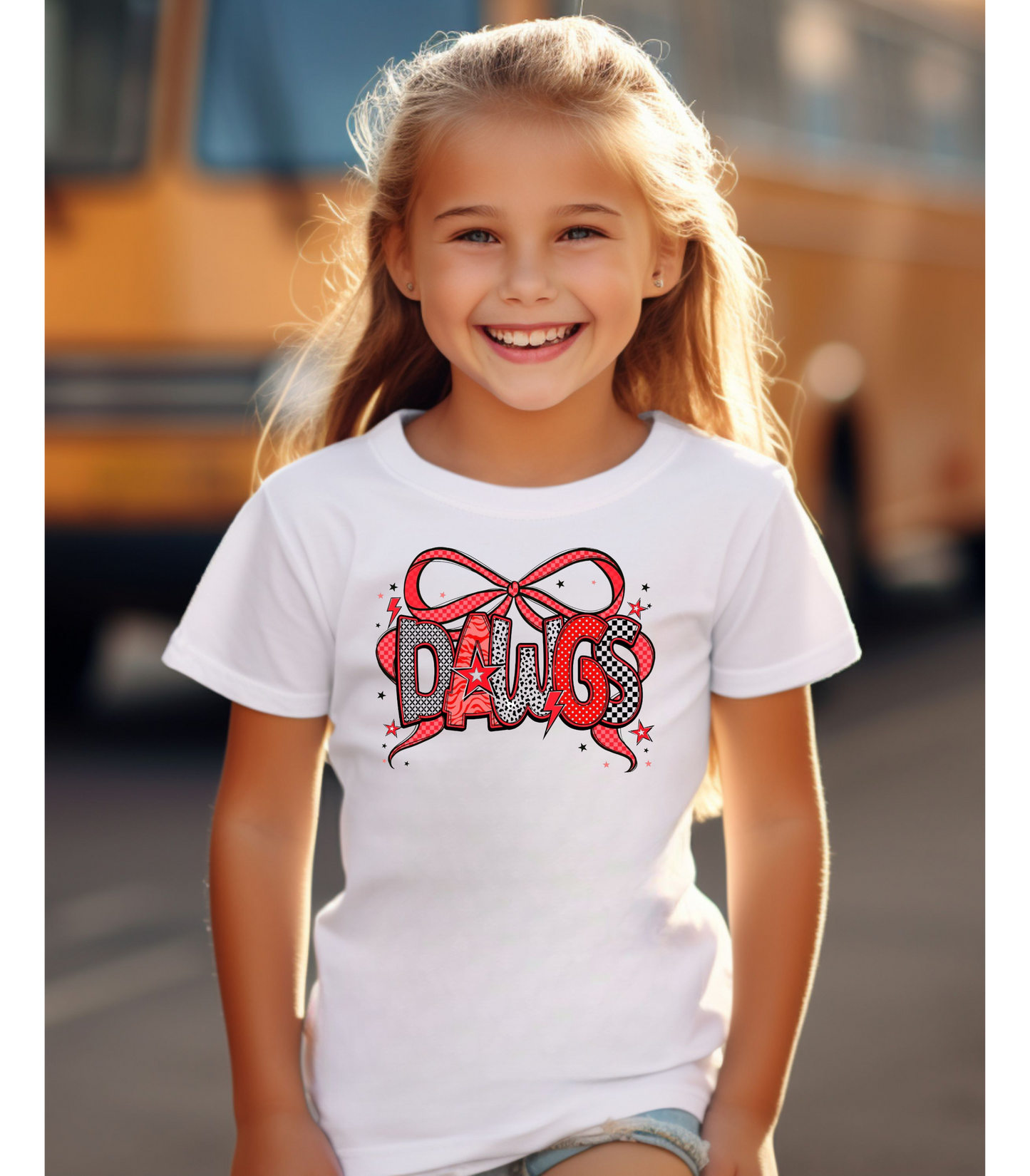 Dawgs Kids Tee with Bow