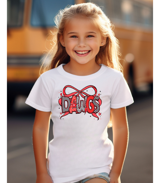 Dawgs Kids Tee with Bow