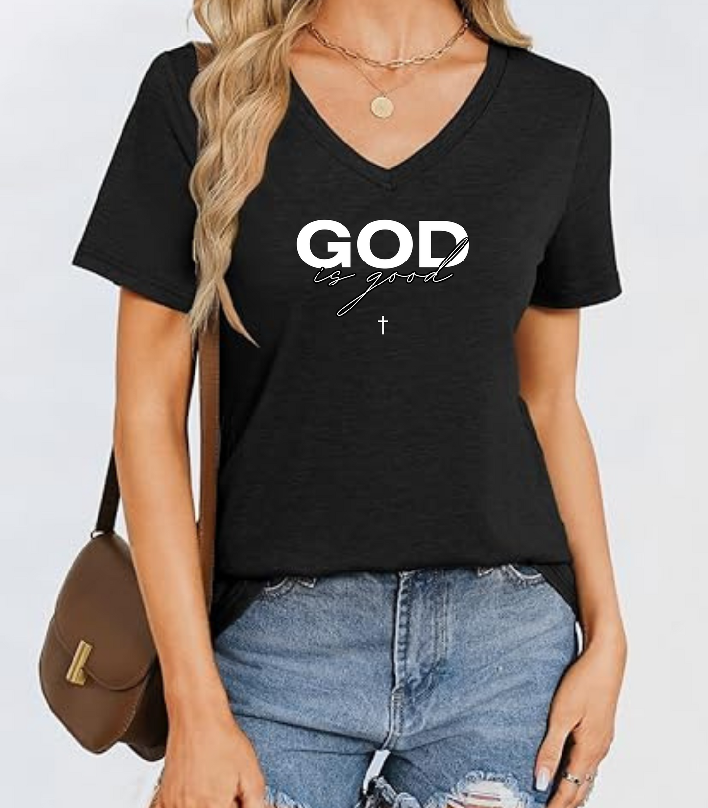 God is Good V-Neck T-Shirt