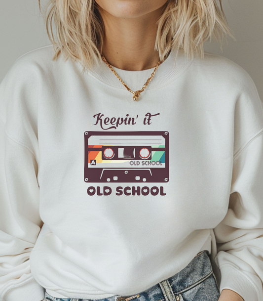 Retro 'Keepin it Oldschool' Crewneck Sweatshirt