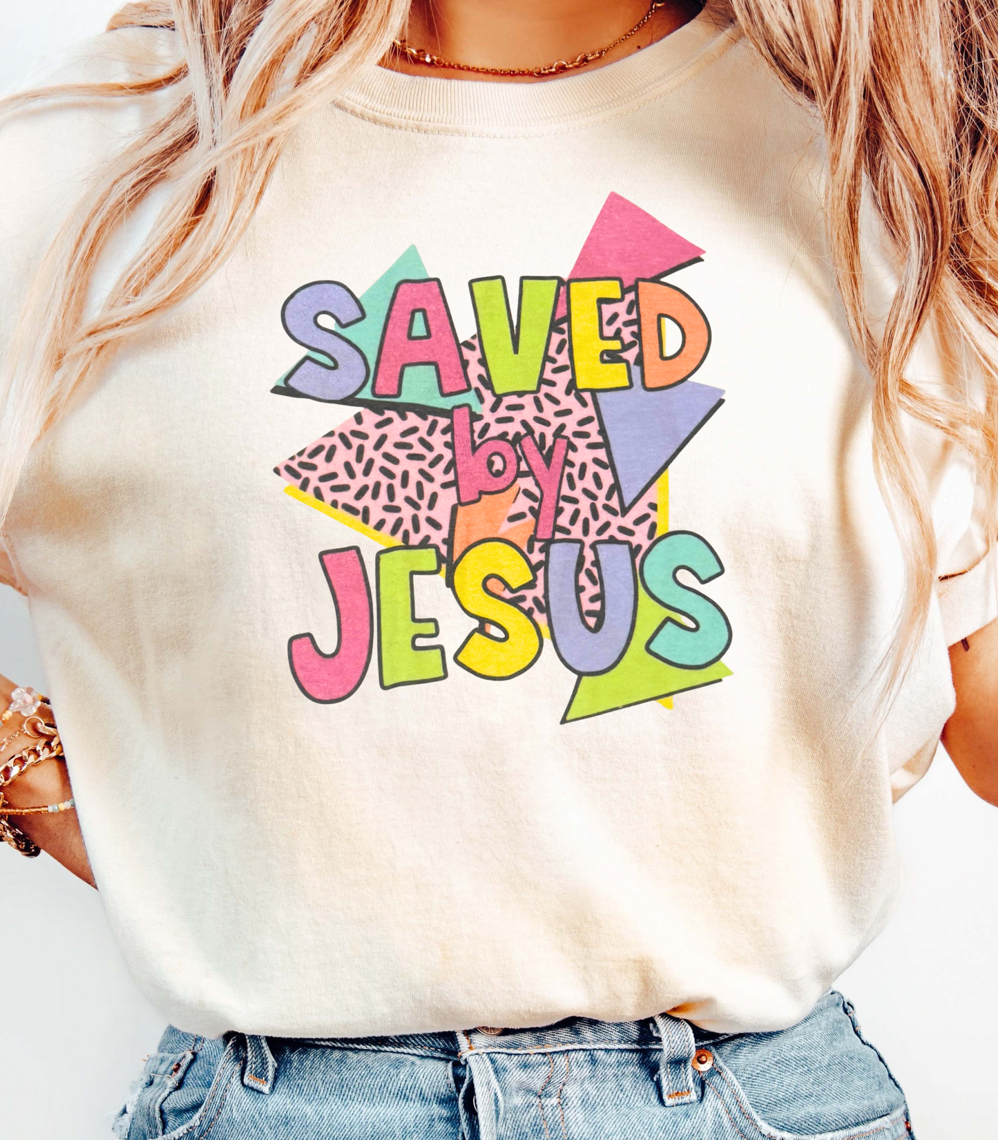 Retro Saved by Jesus Unisex Softstyle T-Shirt