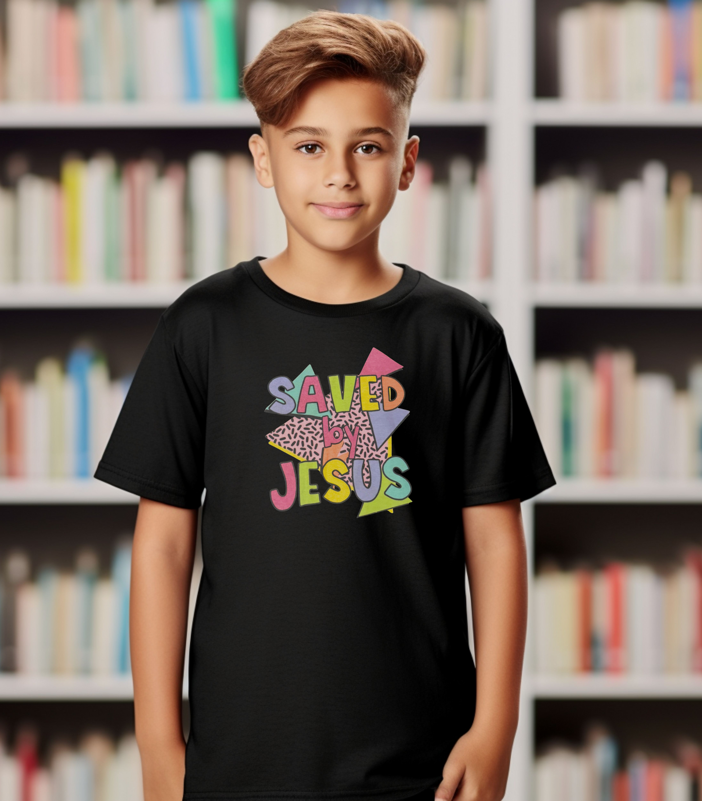 Retro Saved by Jesus Kids Tee