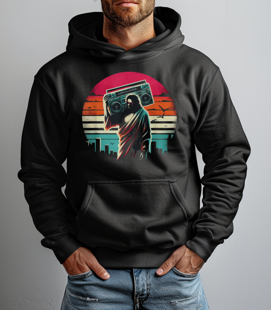 Retro Jesus Vibe Graphic Hoodie