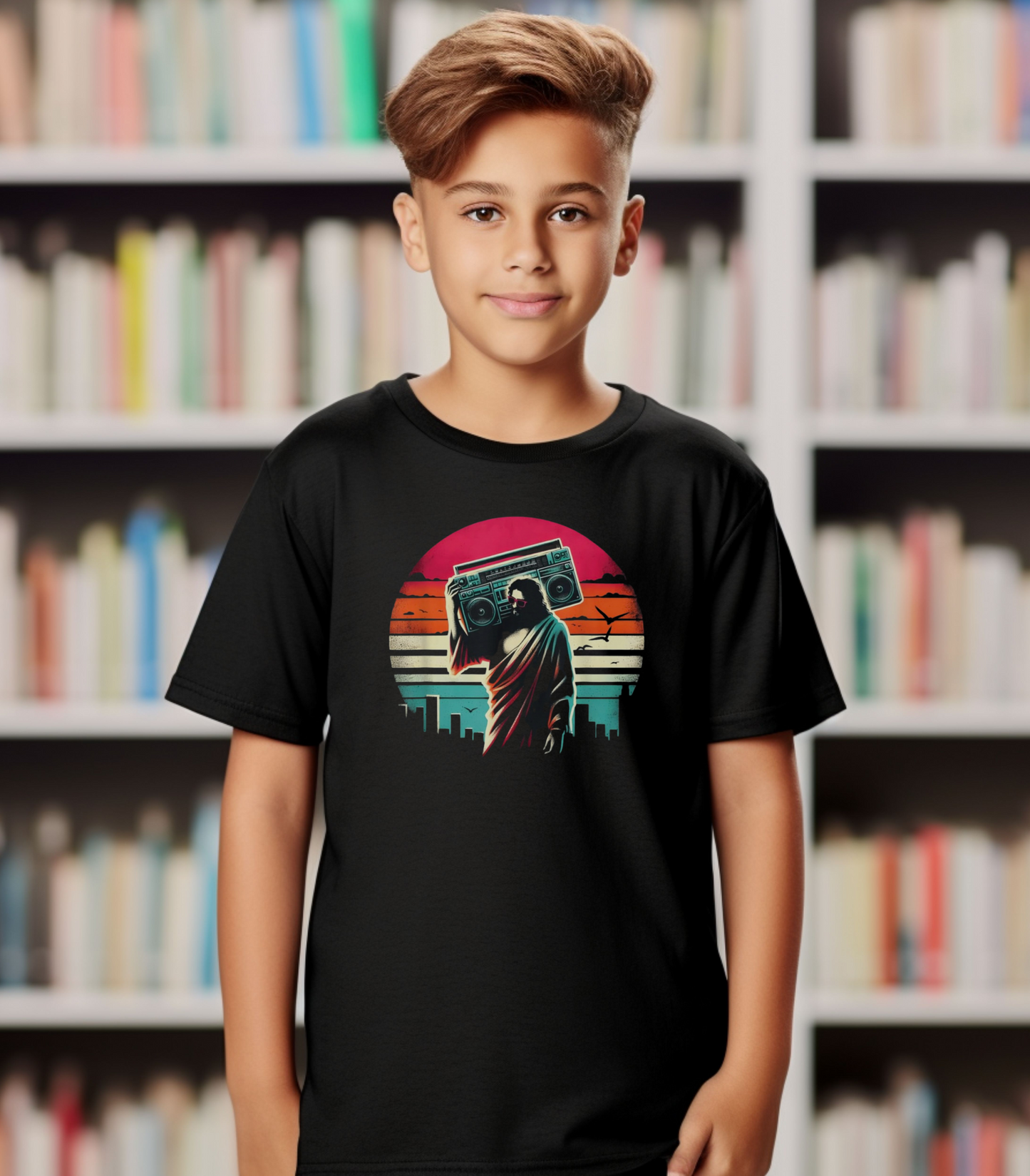 Retro Jesus Vibe Graphic Kids Tee