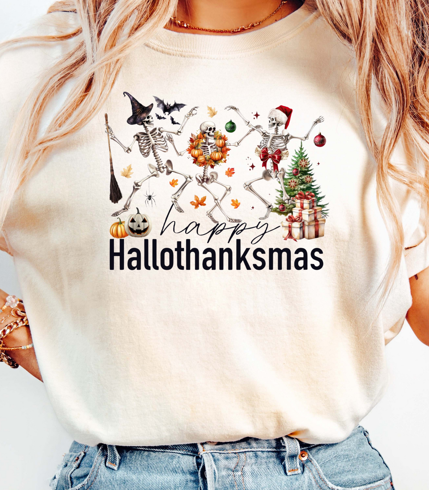 Happy Hallothanksmas Skeleton T-Shirt