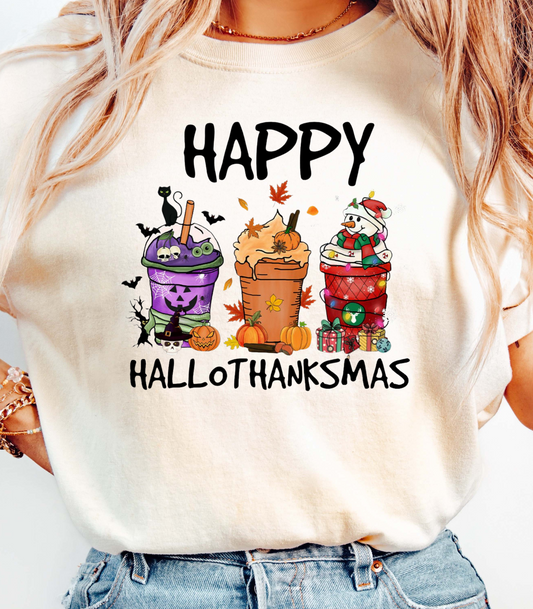 Happy Hallothanksmas Drinks Unisex Softstyle T-Shirt