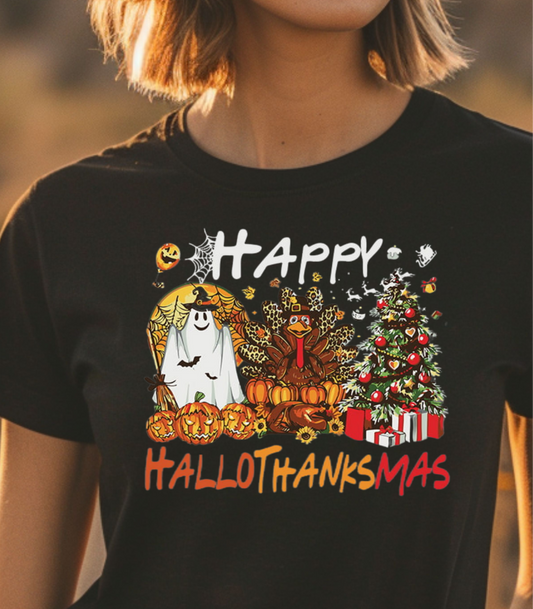 Happy Hallothanksmas Characters Unisex Softstyle T-Shirt