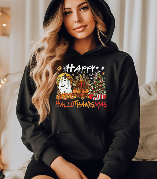 Happy Hallothanksmas Characters Hoodie